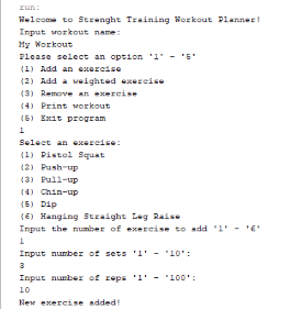 Strength Training Workout Planner